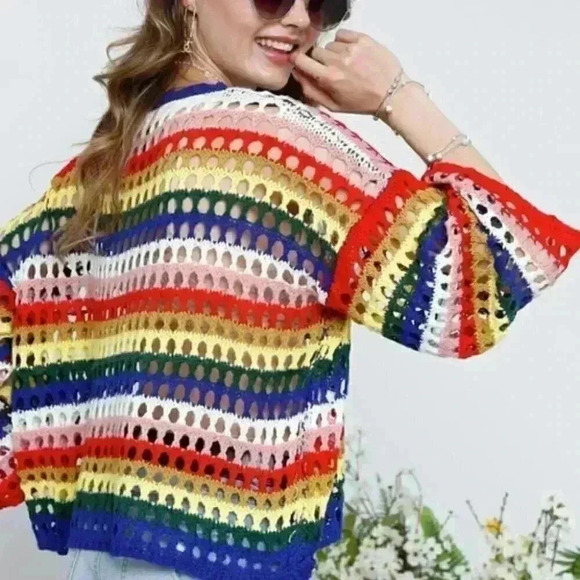 ALLISON Fishnet Sweater Top - Picture 2 of 4